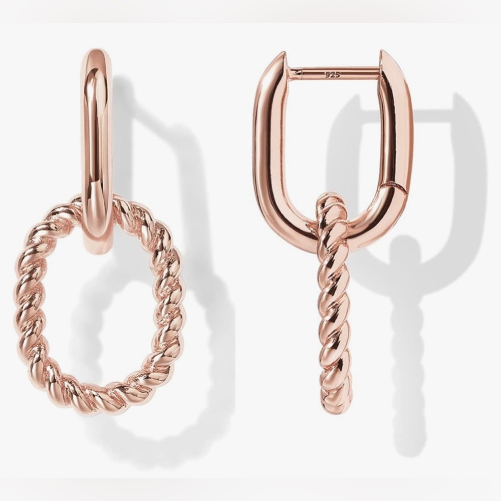 NWT 14K Link Huggie Earrings | Paperclip Link Statement, MULTI COLORS
